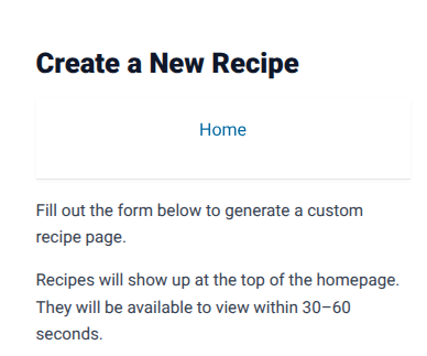 Recipe Builder Form